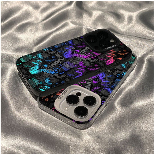 En argent coloré Cool Graffiti en plastique téléphone portable Shell