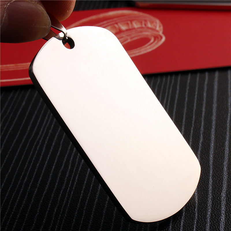 Tag chien en acier inoxydable Laser Gravure Tag Pendentif Titanium Steel Dog Tag