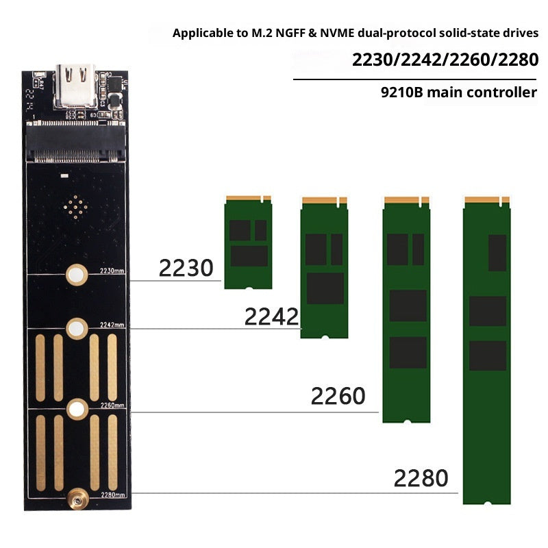 M2 NVMe vers USB 31 Type C Externe NGFFPCIe Dual Protocol Adaptateur de disque à l'état solide Pour Mot