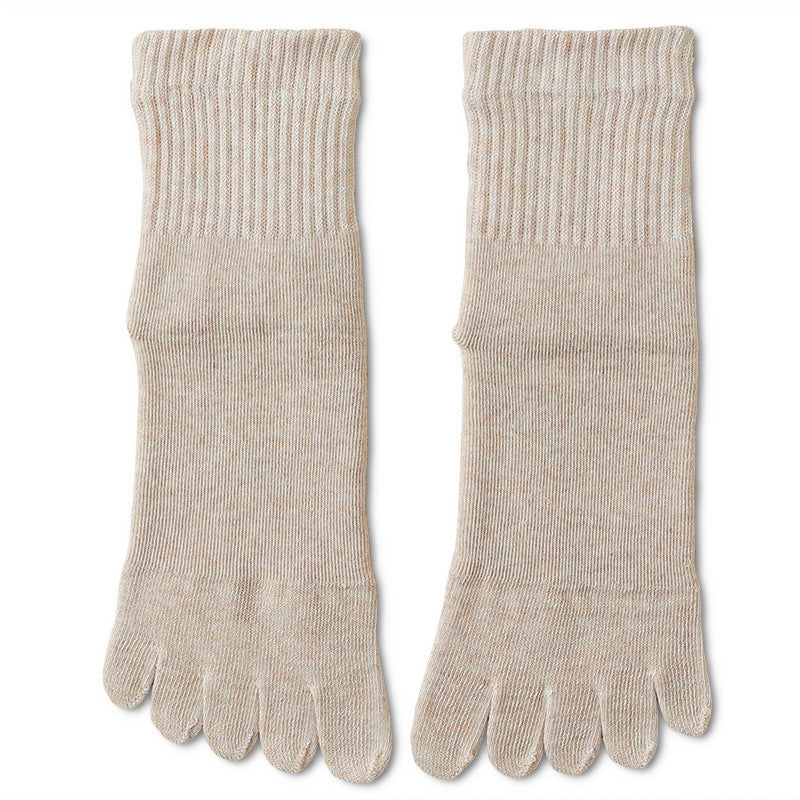 Chaussettes de coton à cinq orteils chaudes et épaisses doublées de molleton