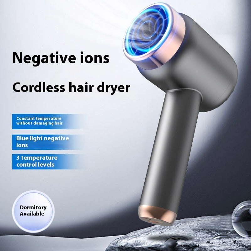 Séchoir à cheveux sans fil haute vitesse Anion rechargeable