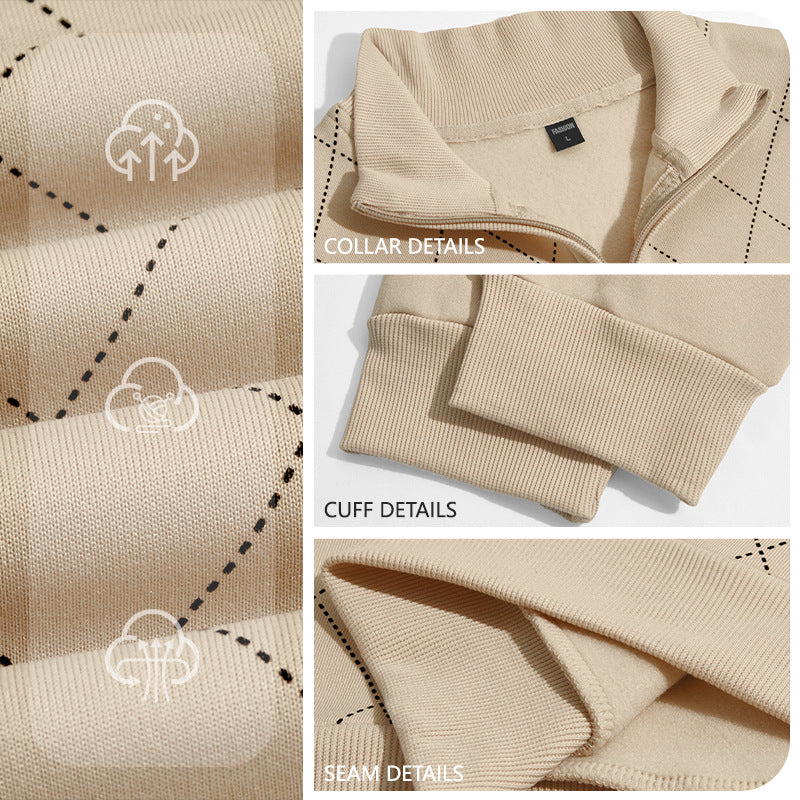 Chemise à manches longues à demi-zip pour hommes