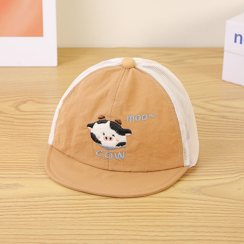 Motif de vache mignon pour enfants Brodé Tissu net respirant Mode réglable