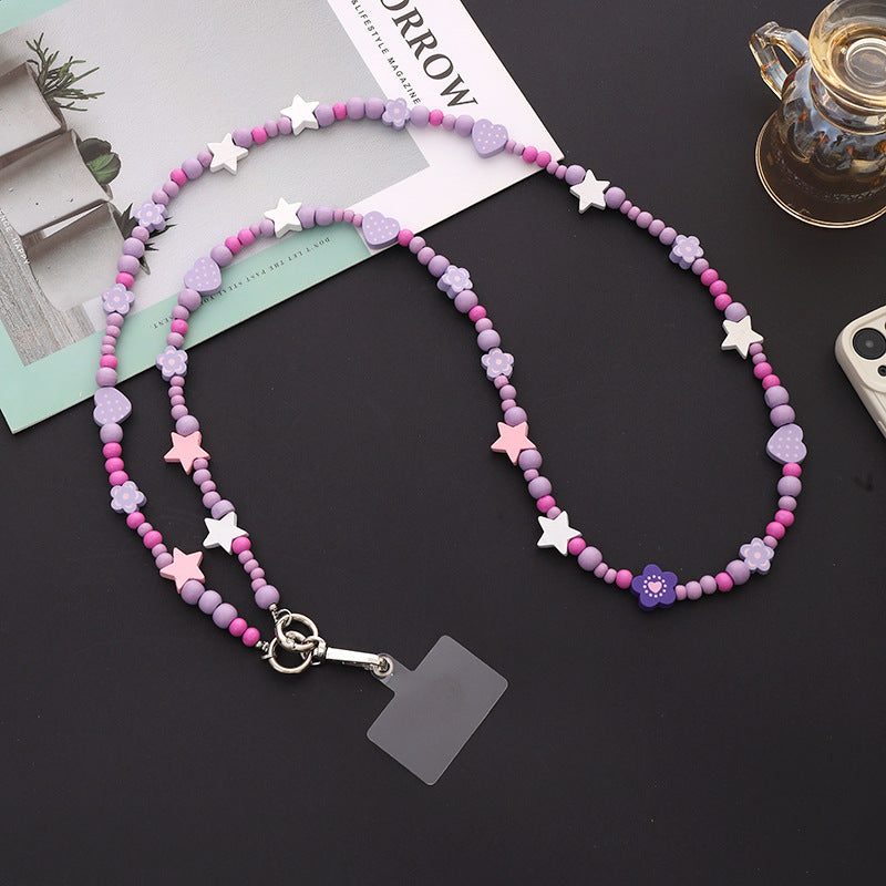 Acrylique Pearl Lanyard Chaîne d'épaule Étui de téléphone Bracelet de lanière