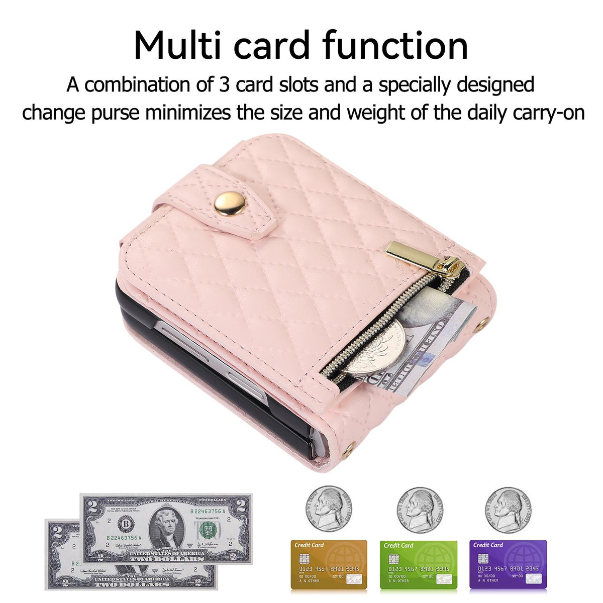 Étui en cuir plongeant sur une épaule couverture de téléphone zipper sac Flip