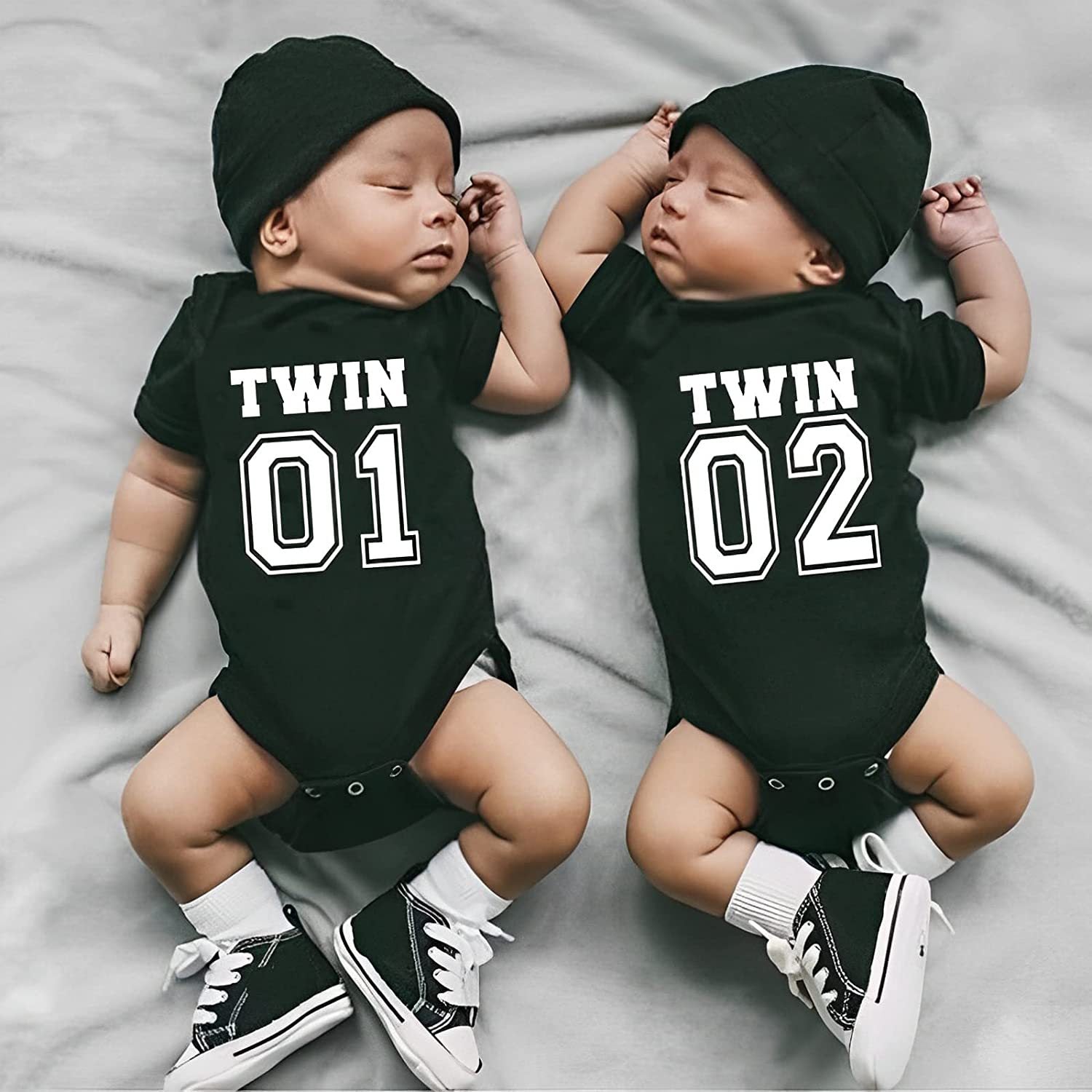 Cotton Baby Onesies 2-Pack - Bodysuit à manches courtes pour jumeaux nouveau-nés - Clothin pour bébé doux