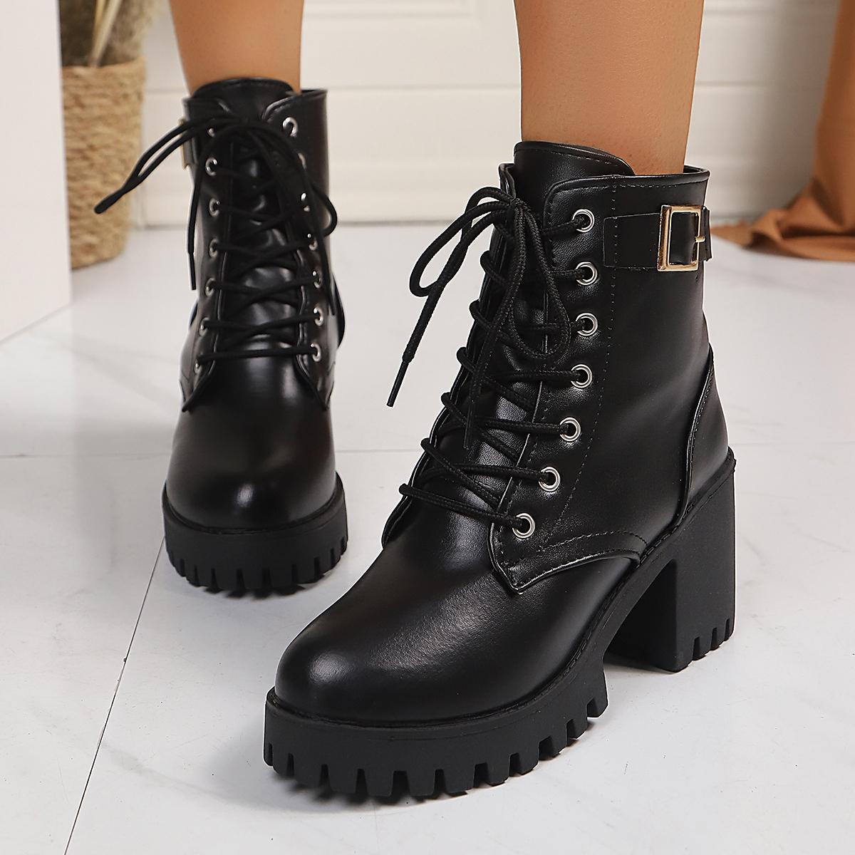 Femmes Noir Élégant Bottes à talons hauts