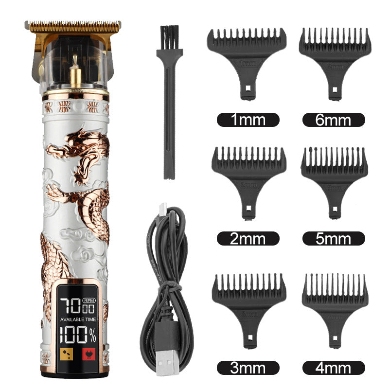 Clipper électrique électrique cheveux Cutter Retro huile gravure tête