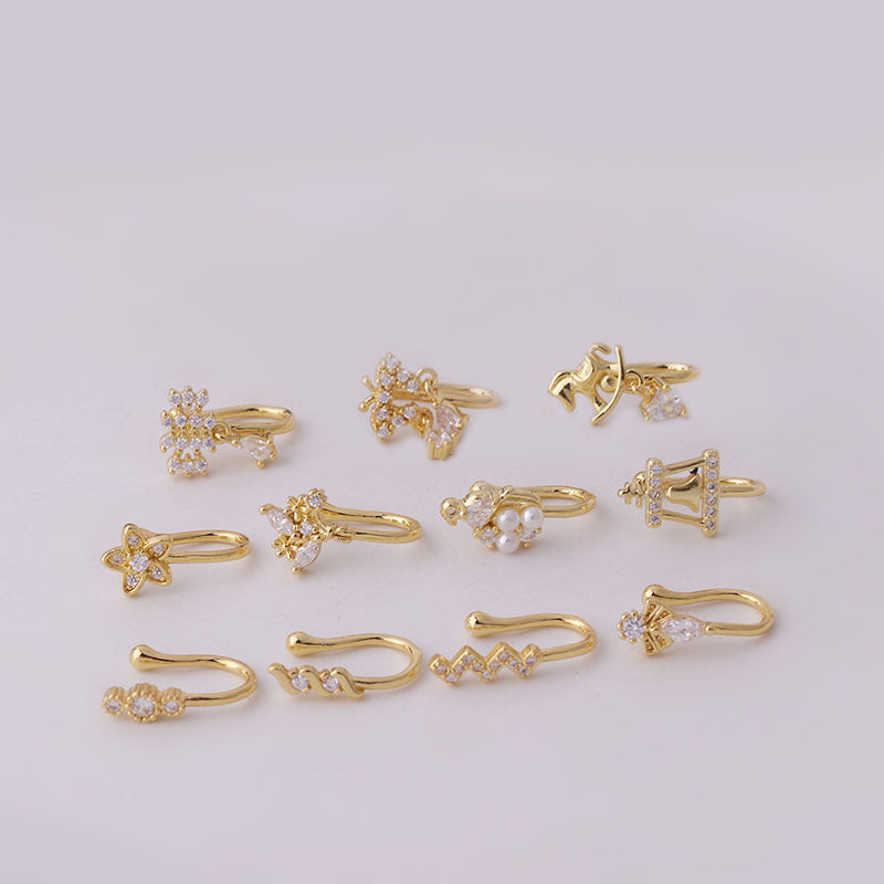 Micro-paved Zircon Nez Clip Non-piercing Nez Bijoux