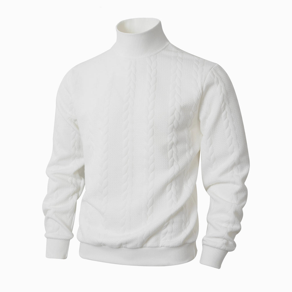 Hommes Mode Jacquard Col Tortue Chandail chaud