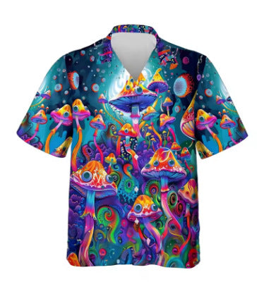 Chemise Homme imprimé en 3D avec motif abstrait haut de plage