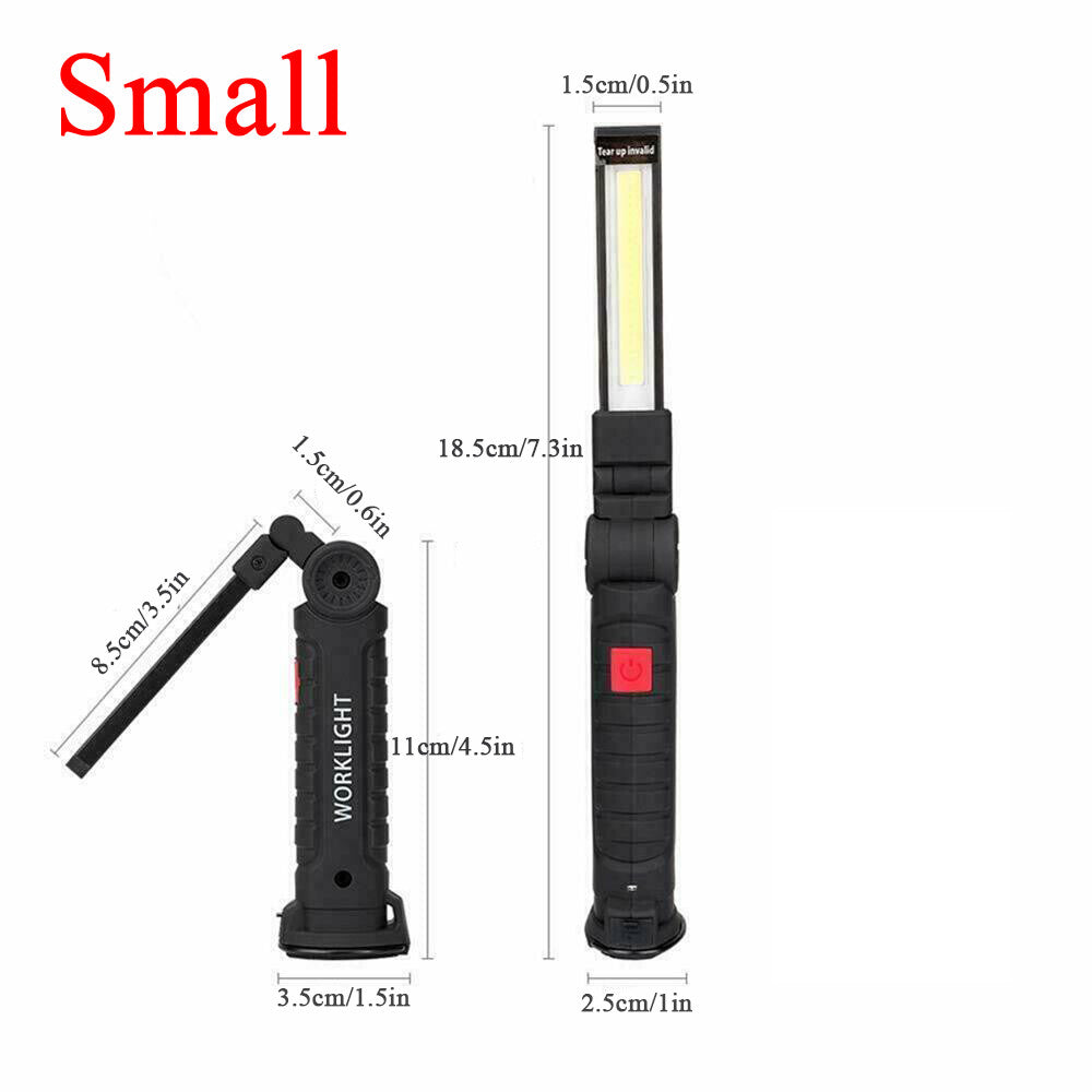 2PCS 5Modes Magnetic Rechargeable COB LED RED Lampe de lumière de travail Folding Torch USA