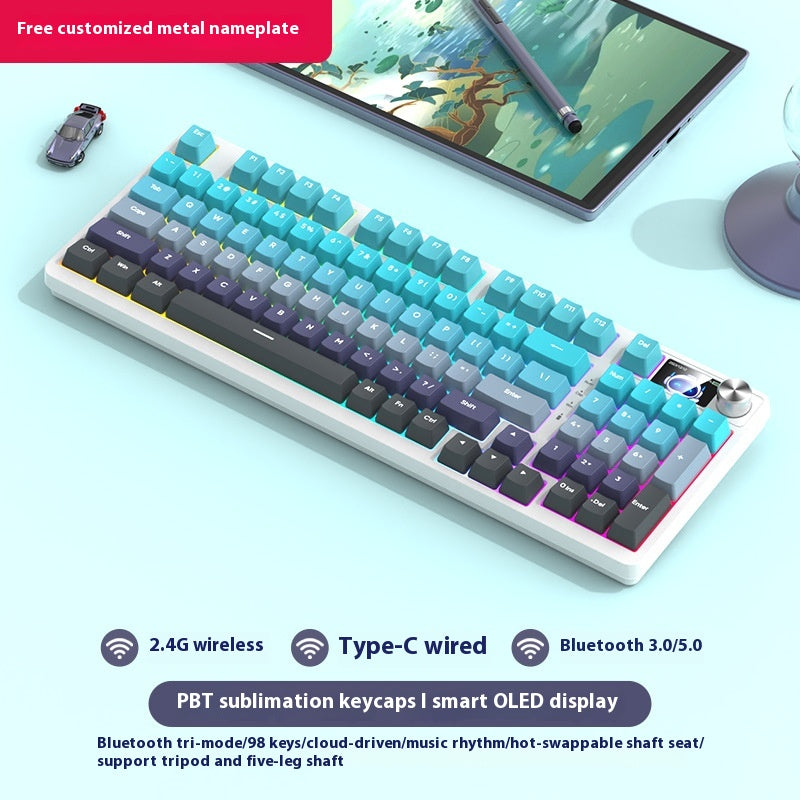 98 Clé sans fil Bluetooth Trois modèles de clavier mécanique Gaming Electronic Sports Office