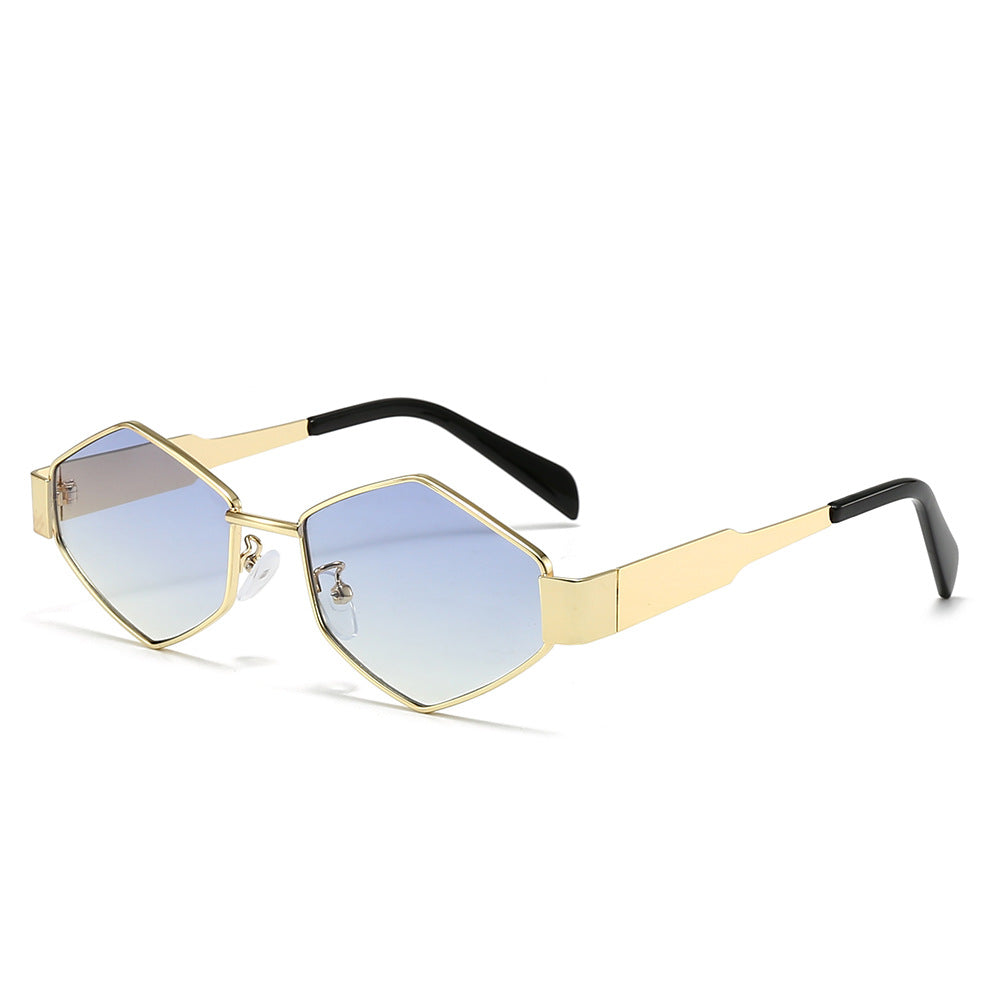 Cool Square Mode Polygon Rhombus Lunettes de soleil en métal