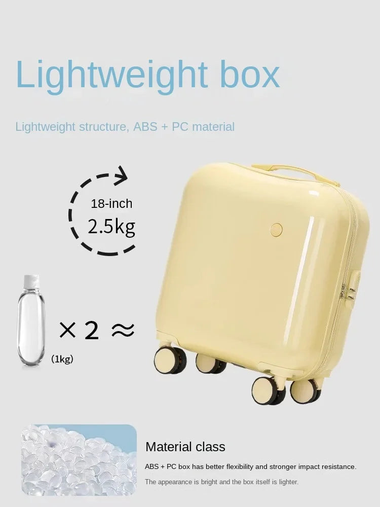 Mini Cute Valises Dames Petites Bagages Légers Étui de chariot universel Silen
