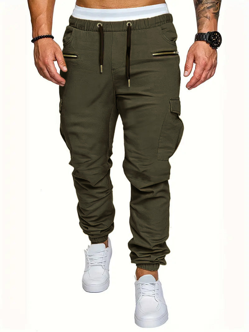 Pantalons de fret occasionnels multi-poches pour hommes avec des menottes