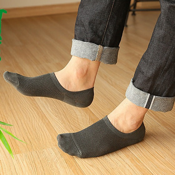 Chaussettes de bateau invisibles en fibre de bambou pour hommes d'été