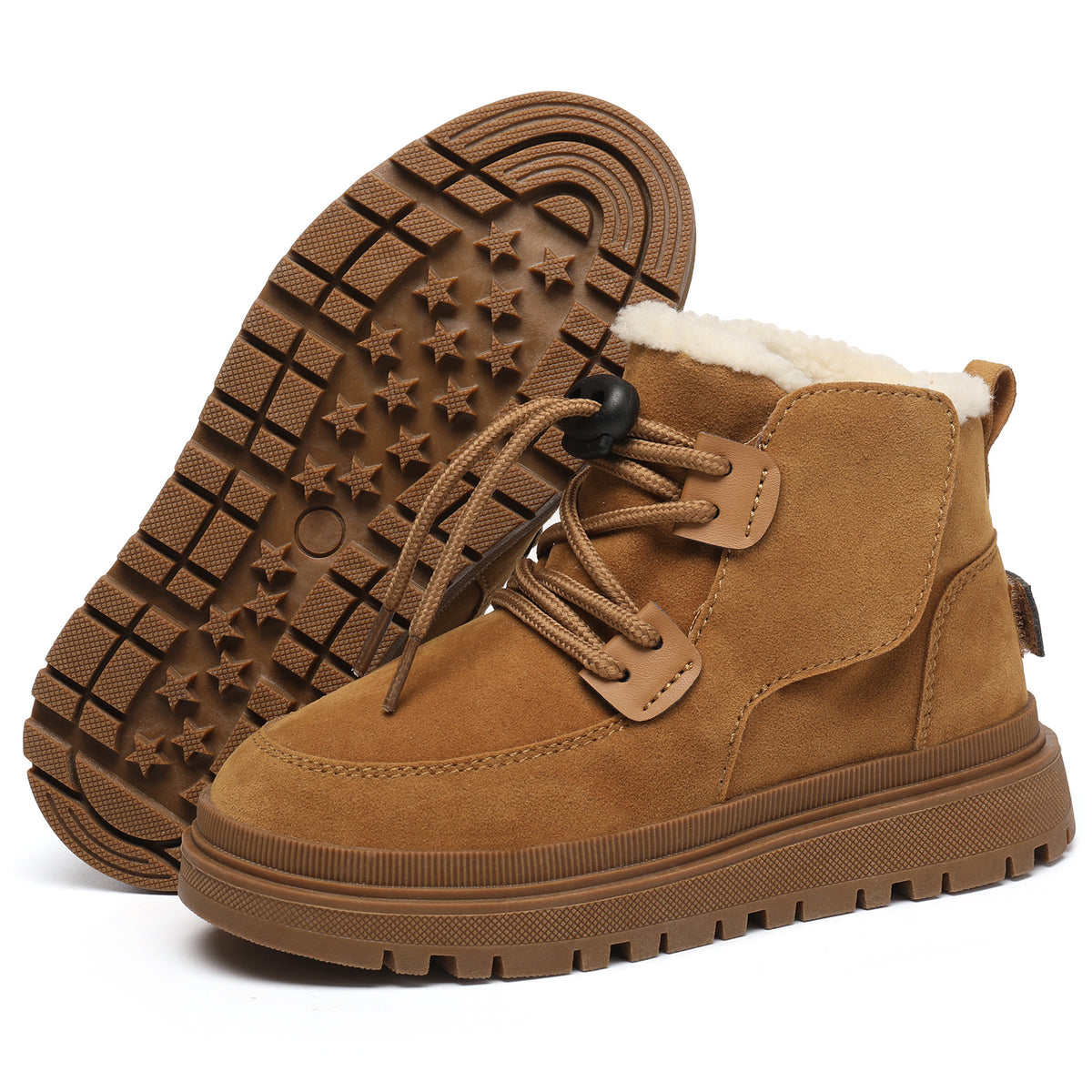 Chaussures de coton pour enfants épaissies en polaire