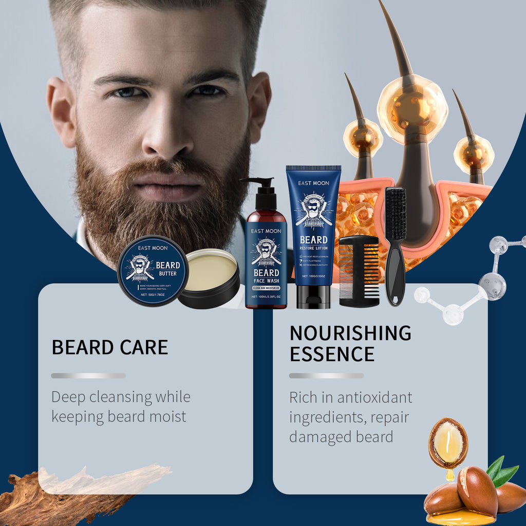 Ensemble de soins de la barbe en sandale pour hommes de la Lune Est