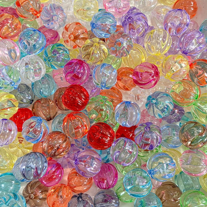 Perles de citrouille acrylique transparentes