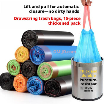Pull-chaîne portable sac poubelle mélangé couleur-15 pcs-1 rouleau