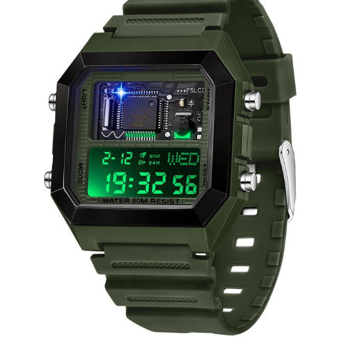 Fashion Square Waterproof Electronic Watch Multifonctionnel Student Sports Watch