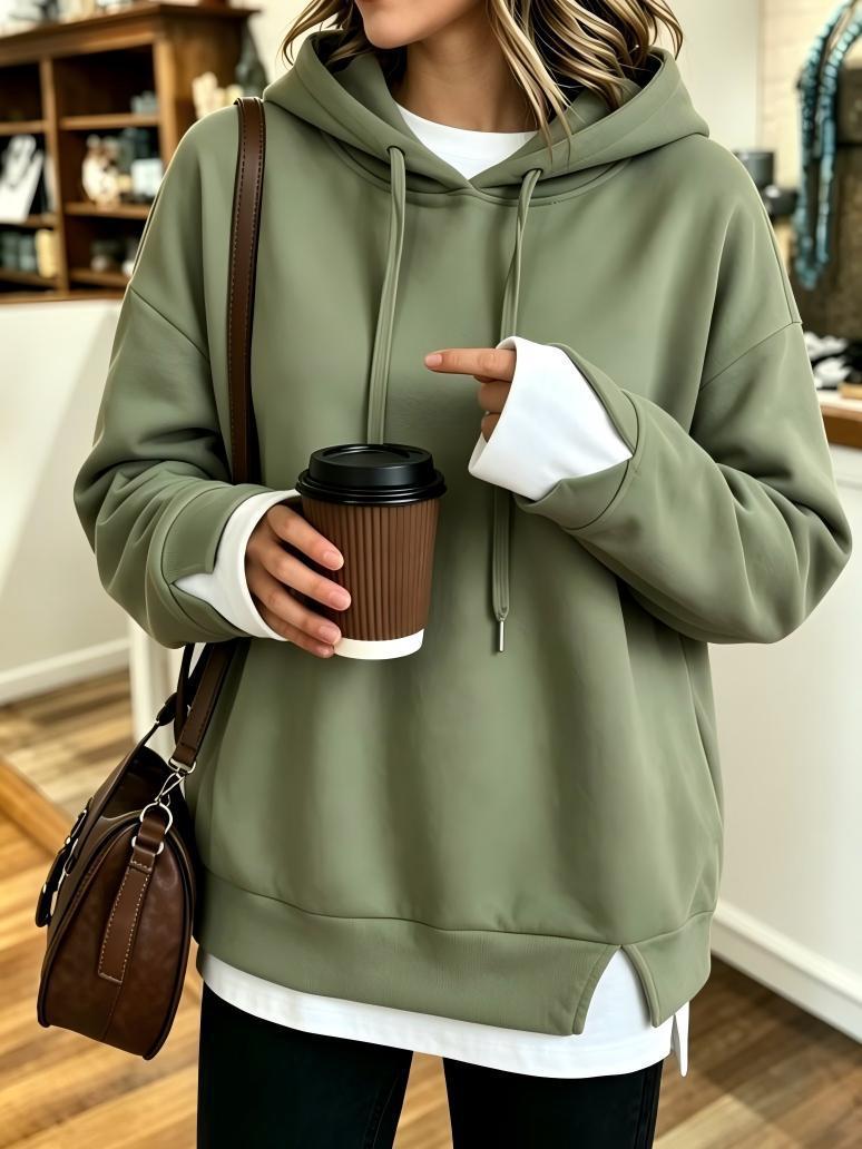 Automne-hiver Femmes Faux Sweat à capuche deux-pièces
