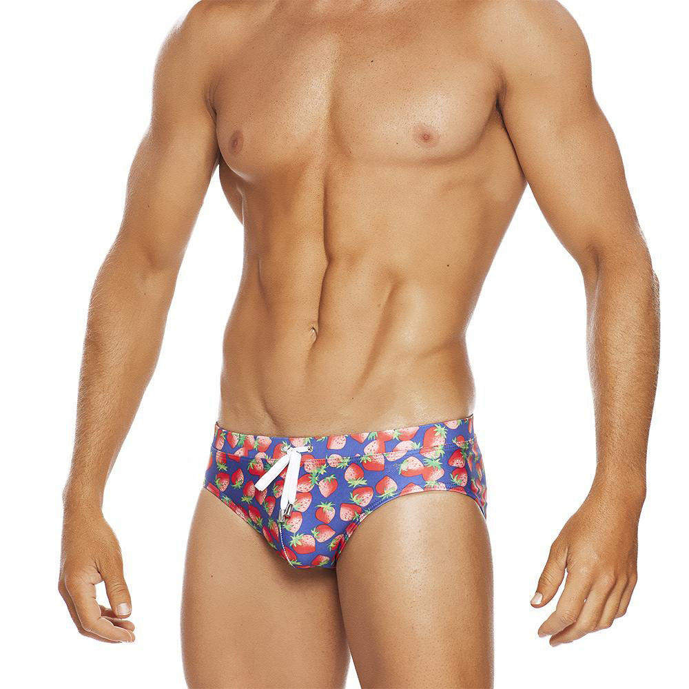 Slips de fraise sexy et ludique pour hommes