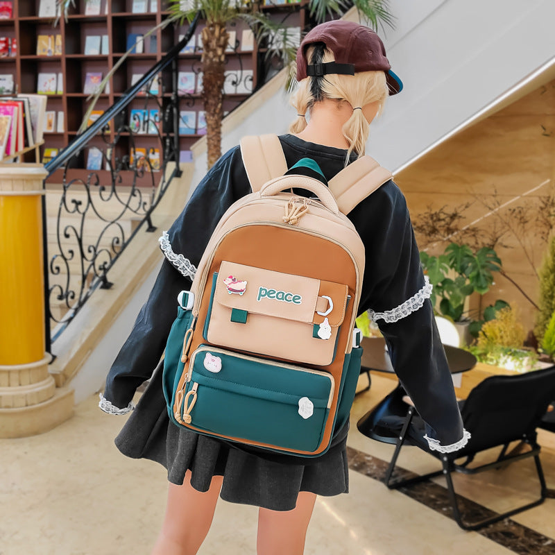 Sac d'école simple et léger de grande capacité pour femmes