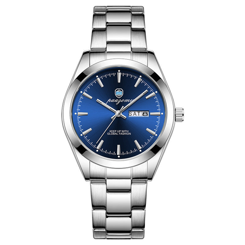 Men's Luminous Quartz Double Calendar Watch