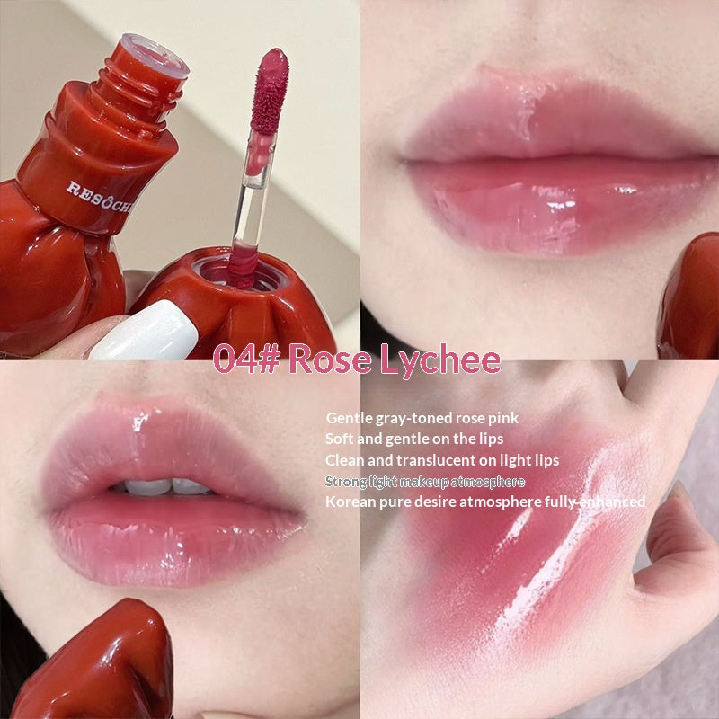 Glace à lèvres miroir vibrante longue durée léger Dewy et Sheer
