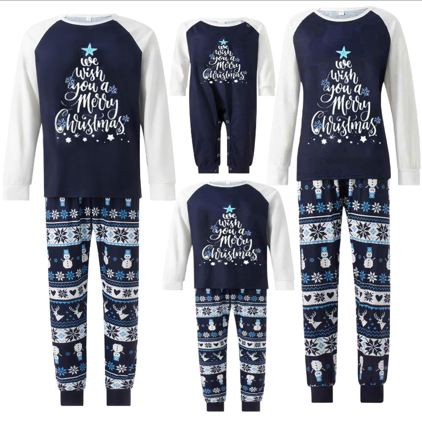 Année Parent-enfant Outfits L'automne porte pour la famille de trois ou quatre manches longues Noël Ho