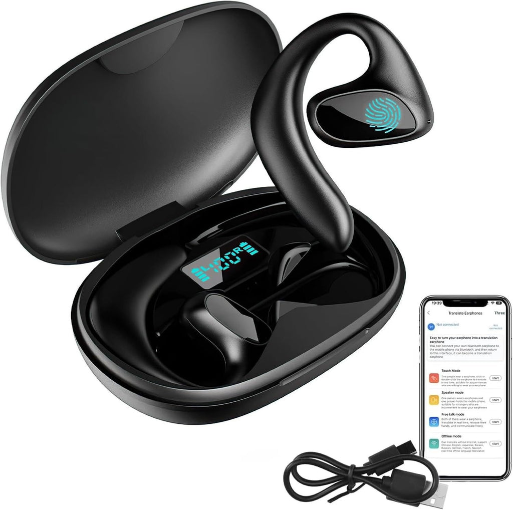 Casques d'écoute sans fil pour la traduction de l'oreille - Casque Bluetooth ouvert wi