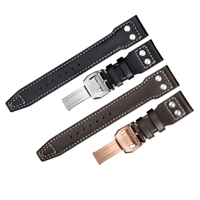 Bracelet de montre en cuir véritable Jet de feu portugais
