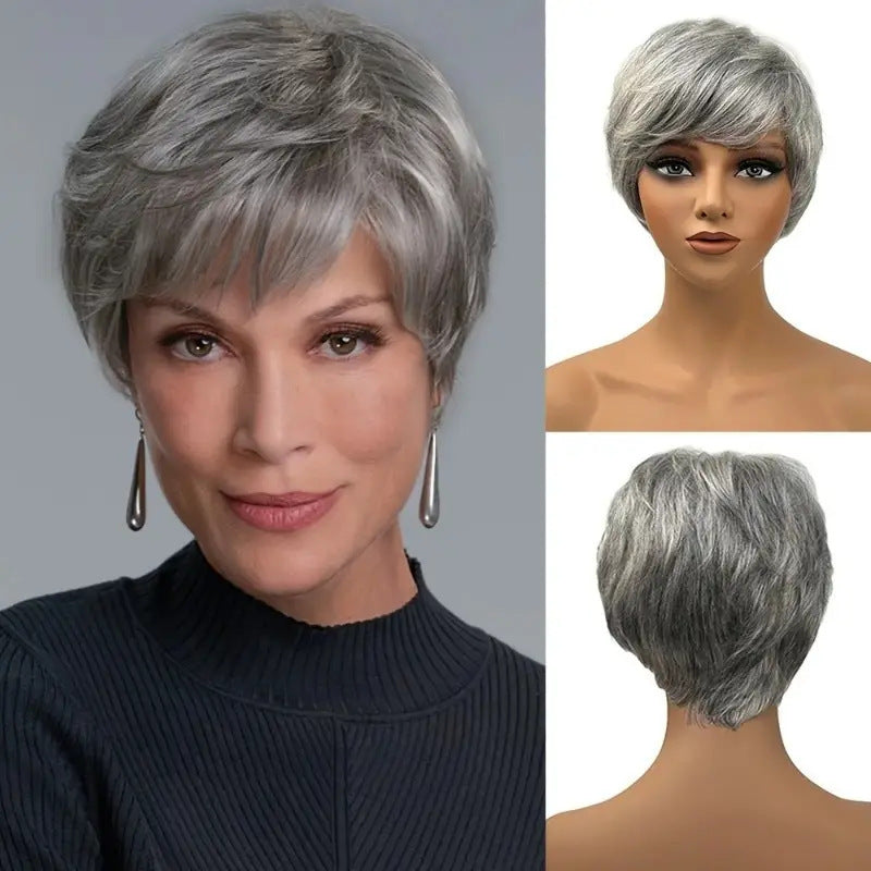 European and American style wig with side-swept bangs