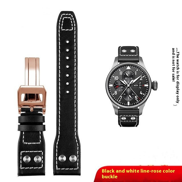 Bracelet de montre en cuir véritable Jet de feu portugais