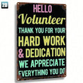 Vintage hello volontaire métal panneau 8x12in retro plaque murale