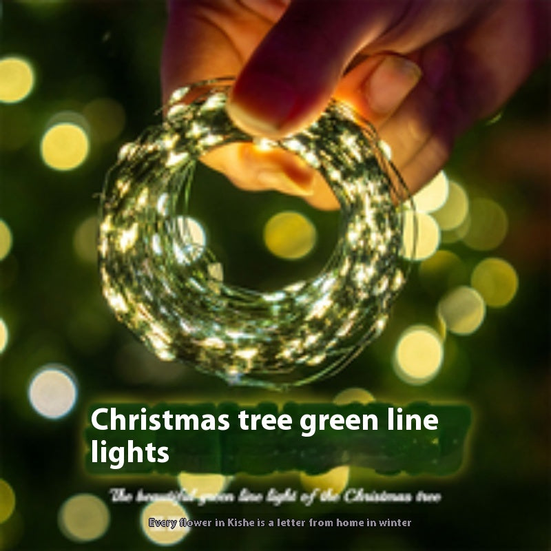 Fil de cuivre led Petite couleur Atmosphère Lumière Bande de lumière Chaîne Perles de lumière Arbre décoré