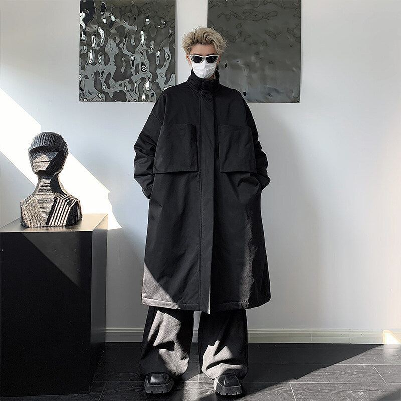 Homme Long En dessous de la cheville Coton rembourré Coat Yohji Yamamoto Style