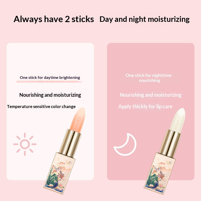 Colour-changing lip balm that repairs chapped lips