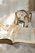 Bande de cheveux Gold Leaf Silver Leaf White Flower Accessoires de cheveux en céramique
