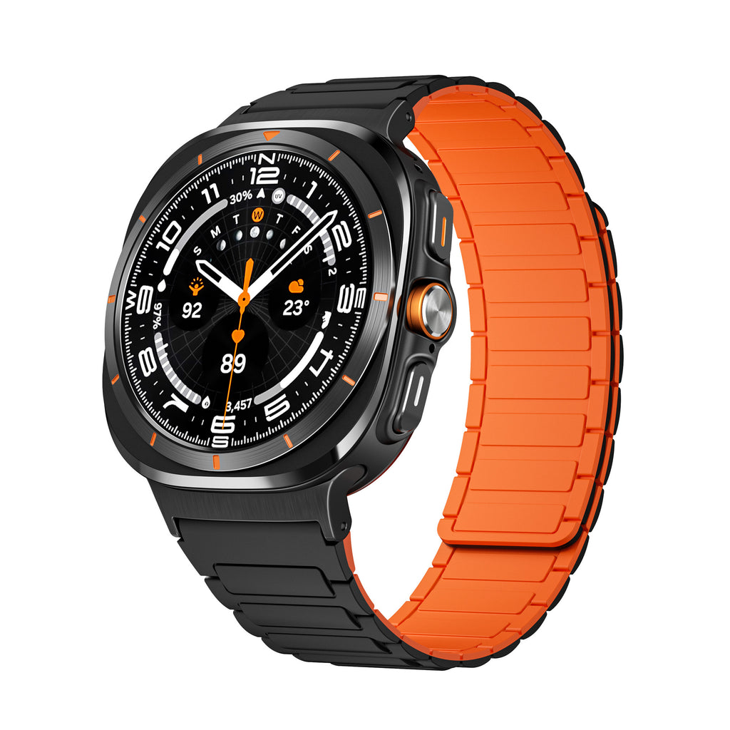 Bracelet de montre magnétique bicolore en silicone