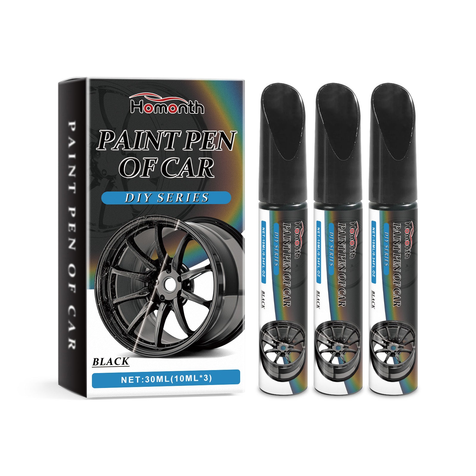Stylo d'entretien égratignure de roue de voiture noir Homesh - Suppression des éraflures de peinture de voiture