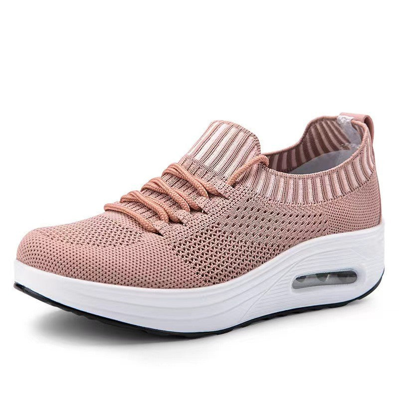 Mesh Coussin d'air bas-top épais fond femelle Mesh surface respirable chaussures