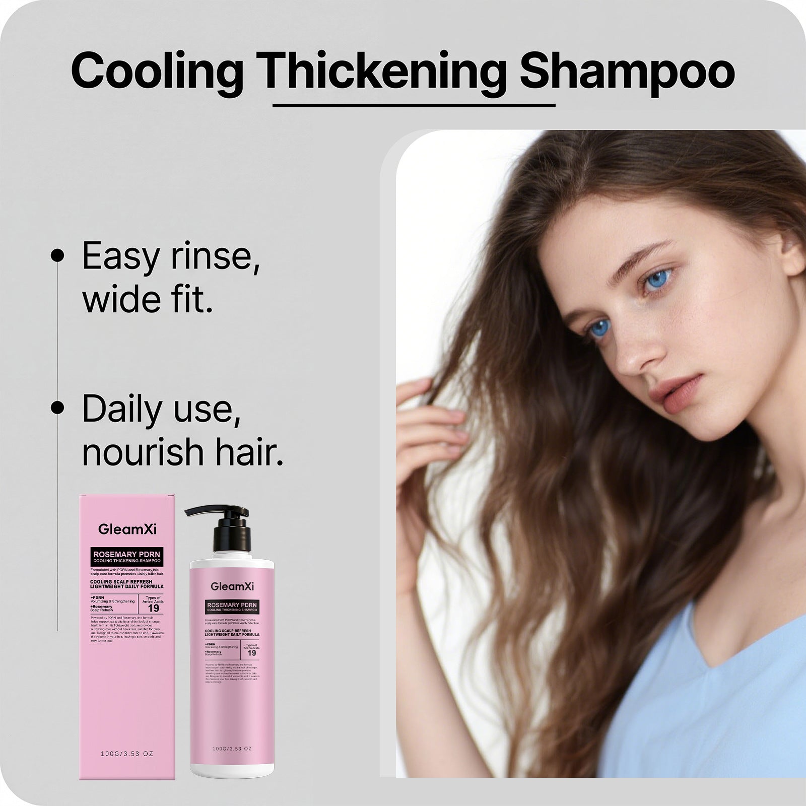 Shampooing rafraîchissant au romarin Gleamxi