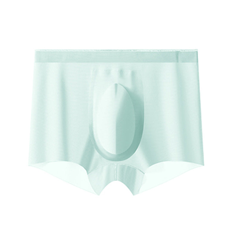 Été Rafraîchissant Respirant sous-vêtements en soie de glace homme sans couture Boxers ultra-mince Boyshorts