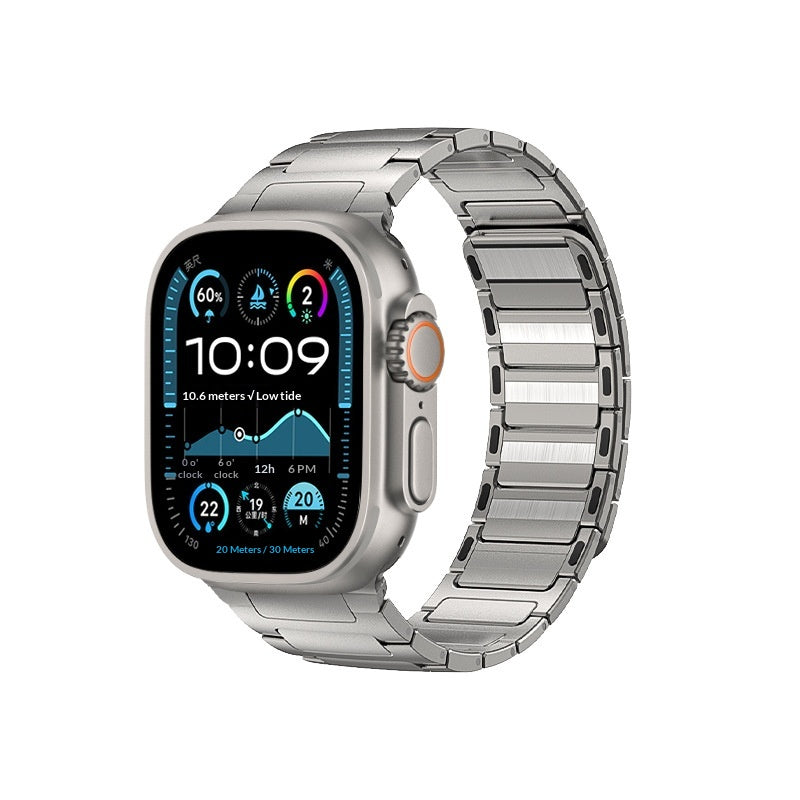 Bracelet de montre magnétique en acier inoxydable en forme de H pour IWatch