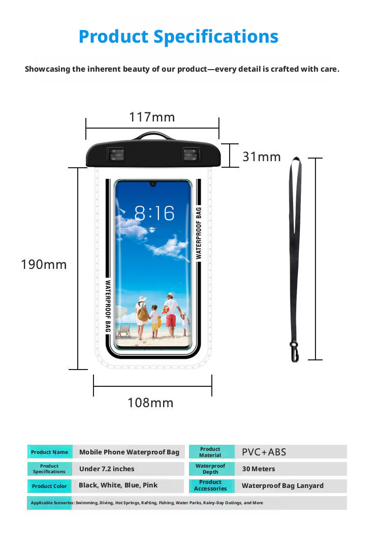Téléphone portable étanche sac mélangé couleur-un