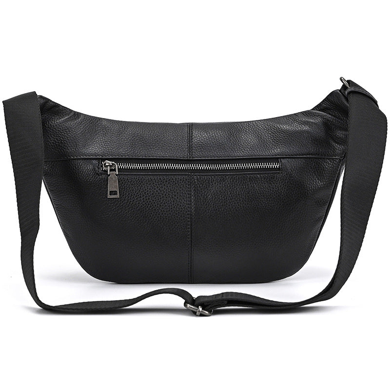Épaule véritable en cuirCrossbody Bag Hommes grande capacité poitrine sac
