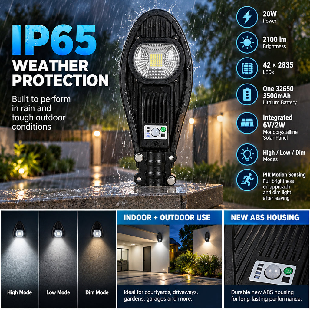 Capteur de mouvement rechargeable solaire Lampe de jardin étanche W735A Pour décoration de triage